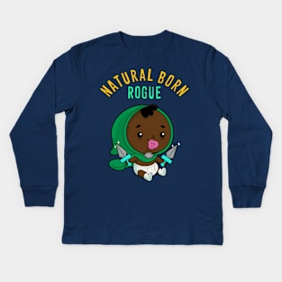 Natural Born Rogue - dark skin tone Kids Long Sleeve T-Shirt